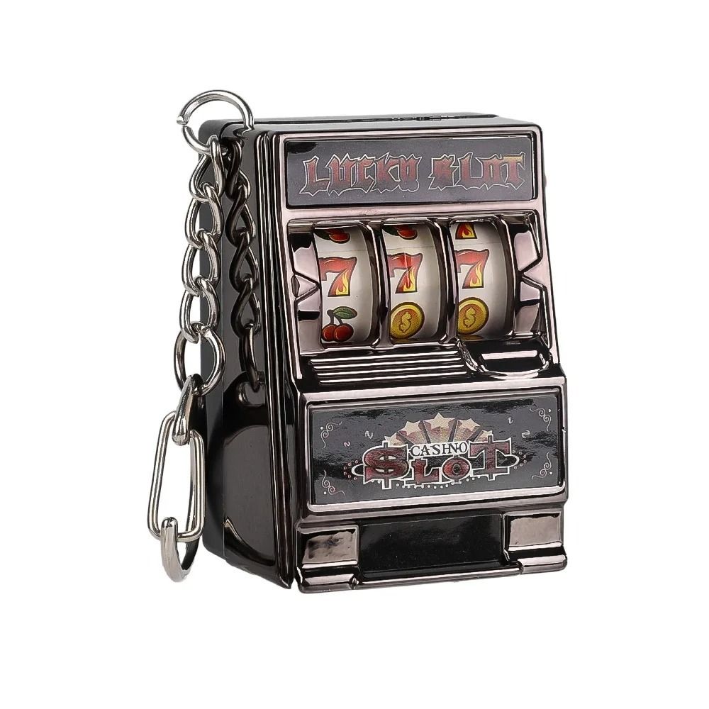 Mini Slot Machine Keychain Toy Portable Arcade Stress Relief Gadget