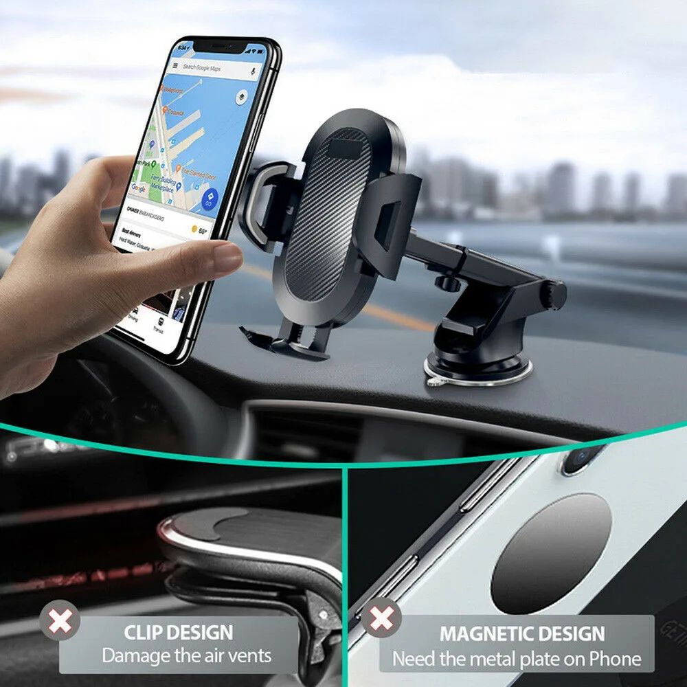 360° Suction Cup car phone holder mount with Retractable Arm for Dashboard & Windshield