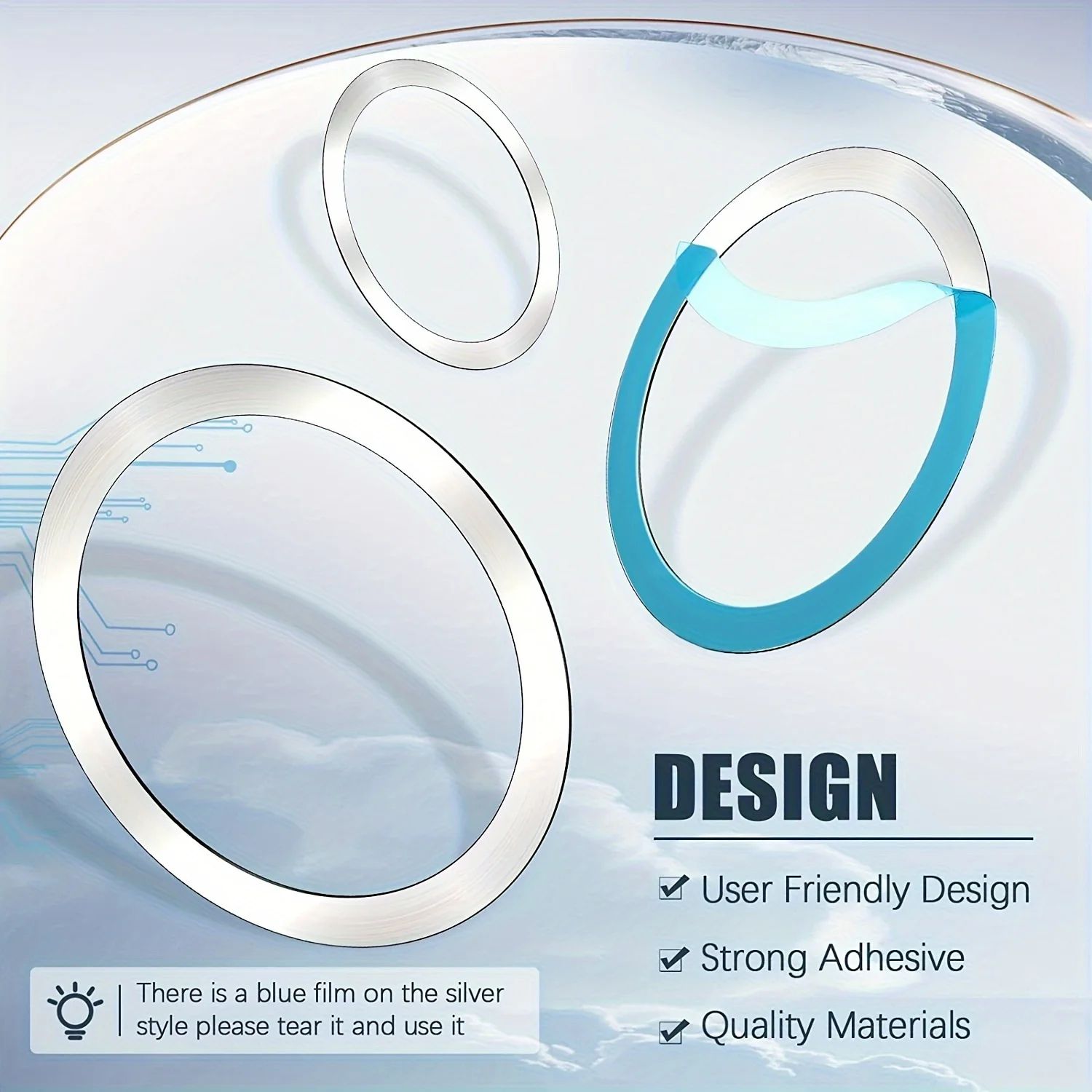 Magnetic Charging Ring Adhesive Plates Set