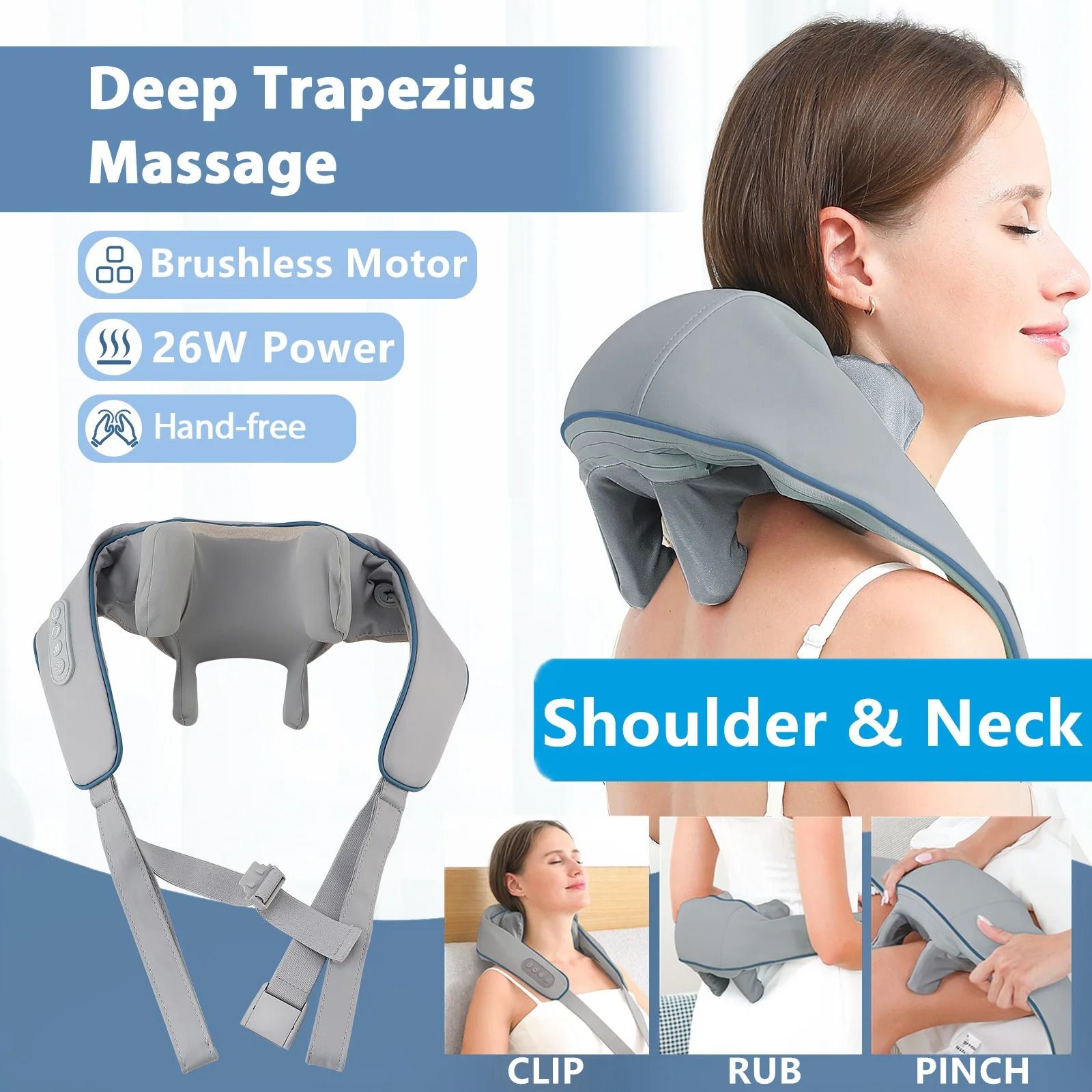 Neck and Shoulder Massager Wireless Back Kneading Massage Shawl