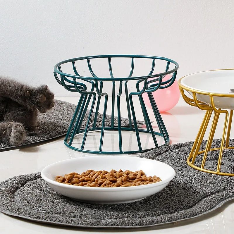 Elevated Ceramic Pet Food Bowl with Stand