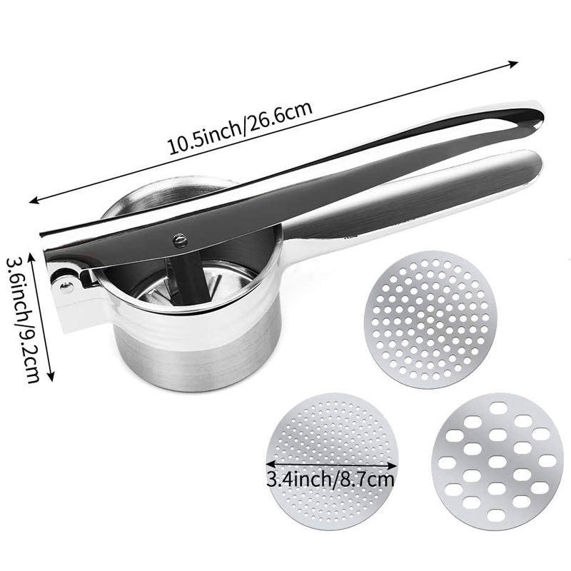 Manual Stainless Steel Potato Ricer with Discs and Fruit Juicer Lemon Squeezer Masher