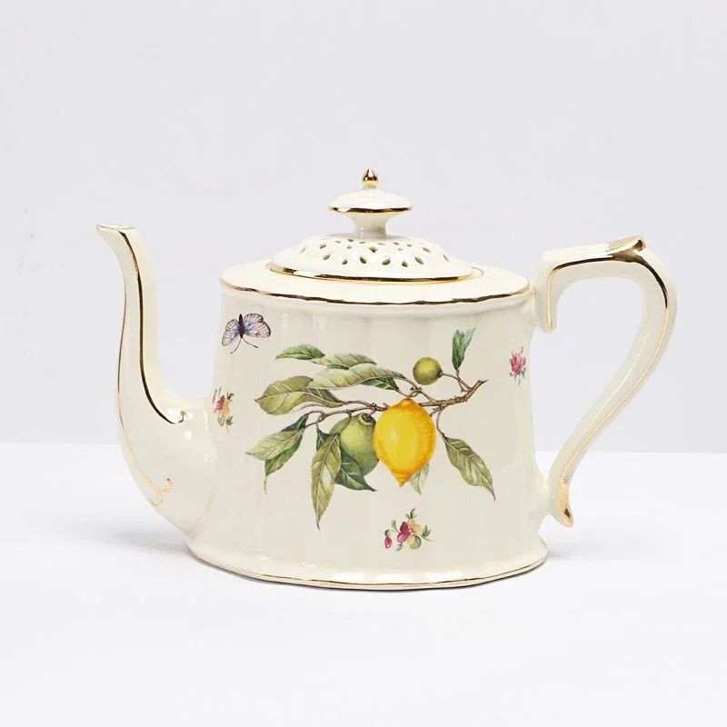 European Style Lemon Pattern Ceramic Dining Set – Elegant Dinner, Steak & Dessert Plates
