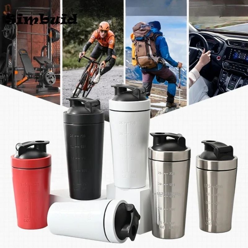 Stainless Steel Protein Shaker Bottle with Mixing Ball Leak Proof Gym Water Bottle