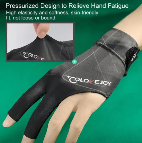 Open Finger Billiard Glove Breathable Polyester Snooker and Pool Glove with Adjustable Strap