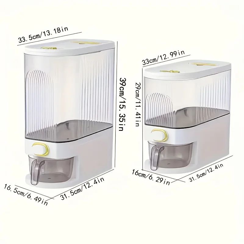 SmartSeal Airtight Rice Dispenser – Large Rice Storage Container with Measuring Cup & Time Markings