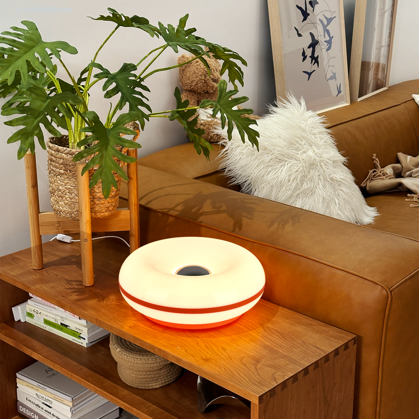 USB Plug Bauhaus Table Lamp, Bedroom Bedside Light, Living Room, Dining Room Donut Ambient Lighting