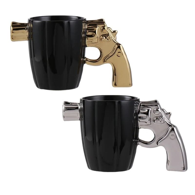 Creative 3D Revolver Modeling Ceramic Coffee Mug
