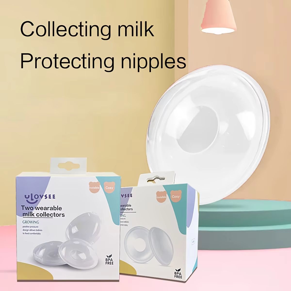 Wearable Reusable Breast Milk Collector Pads – 2 Pack for Nursing Moms