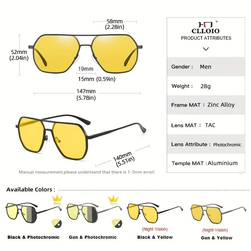 CLLOIO Photochromic Polarized Driving Glasses UV400