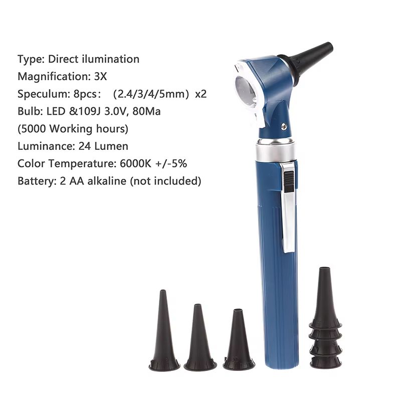 Pro-View LED Ear Care Diagnostic Kit – Portable ENT Otoscope with 8 Tips for Home & Clinic Use