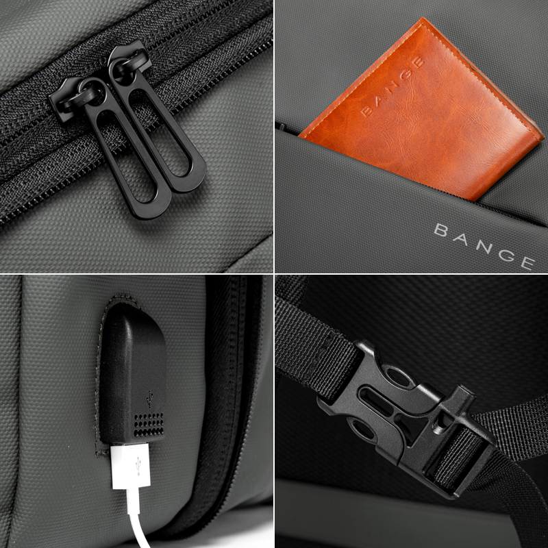 Expandable Waterproof Laptop Backpack with USB Charging Travel Business School Bag