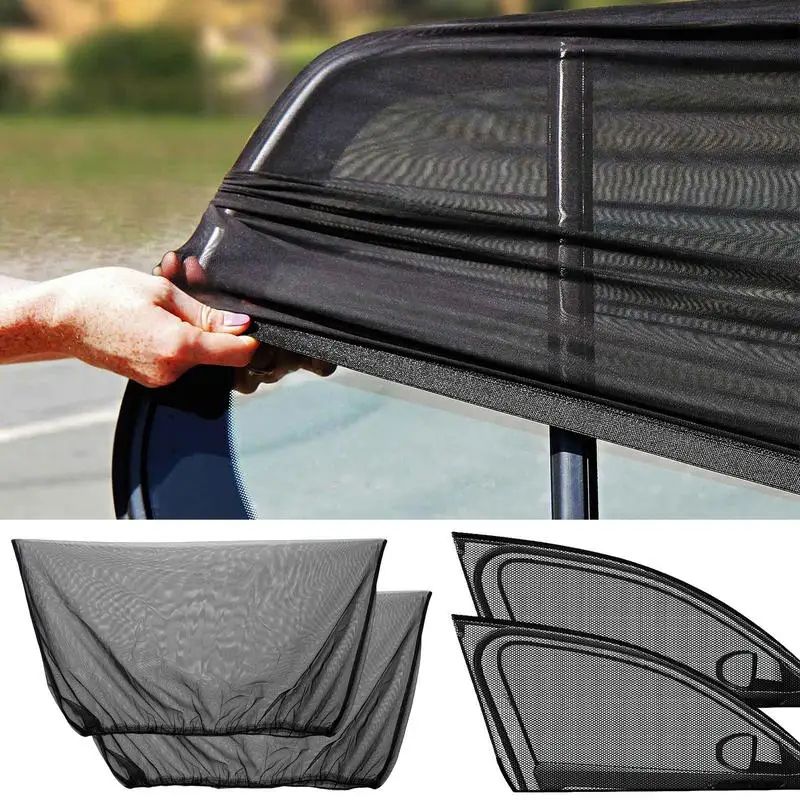 Universal Car Sun Shade Mesh Curtain – UV Protection & Mosquito Net for Side Windows