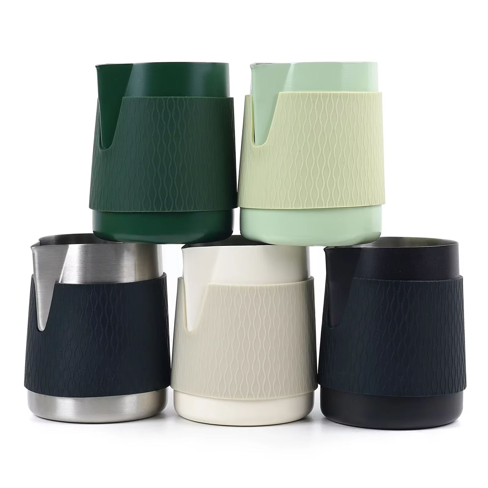 IKAPE Espresso Milk Pitcher V3 17 fl oz Frothing Jug Without Handle – Sharp Spout Professional Steaming Pitcher