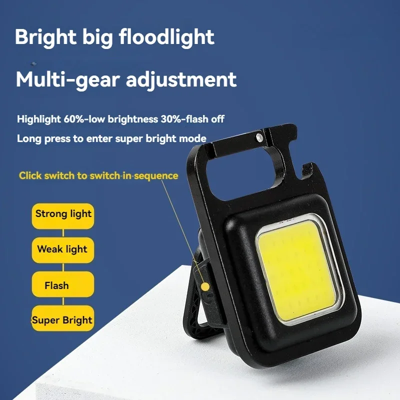 Mini High Bright Camping Lights, Convenient Keychain Multi-function Rechargeable Emergency Light