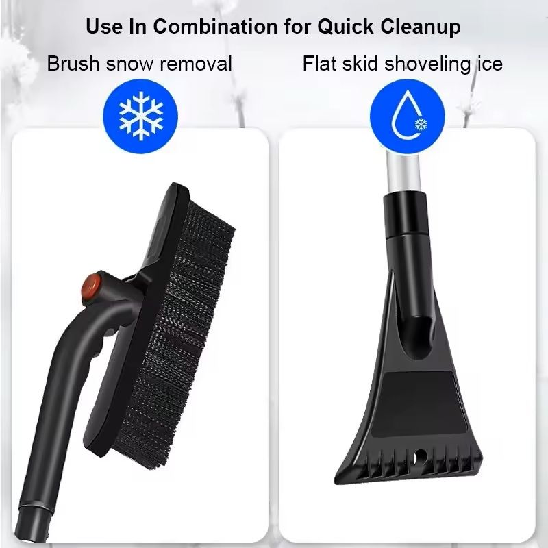 Extendable Ice Scraper & Snow Shovel Brush Winter Car Cleaner for Snow, Ice & Frost Removal (Car Windshield & Roof Too