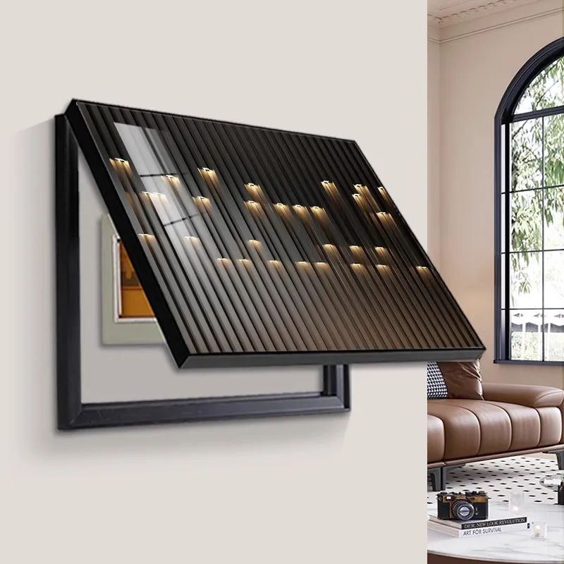 LuxeCover Modern Electric Meter Box Decorative Wall Art – Abstract Distribution Box Concealer Panel
