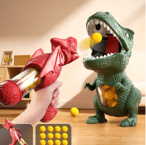 T-Rex Dinosaur Ball Shooting Toy Interactive Kids Soft Bullet Blaster