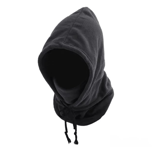 Windproof Knit Balaclava Hood with Drawstring Thermal Winter Face & Neck Cover