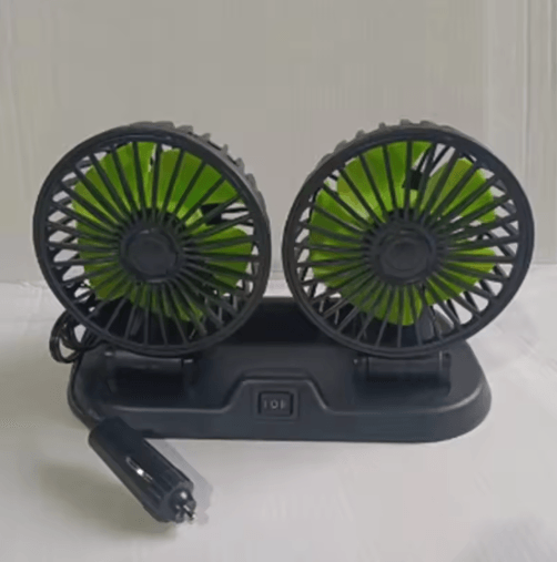CoolDrive Dual Head USB Car Fan Adjustable 2 Speed Dashboard Cooling Fan for 5V 12V to 24V Vehicles