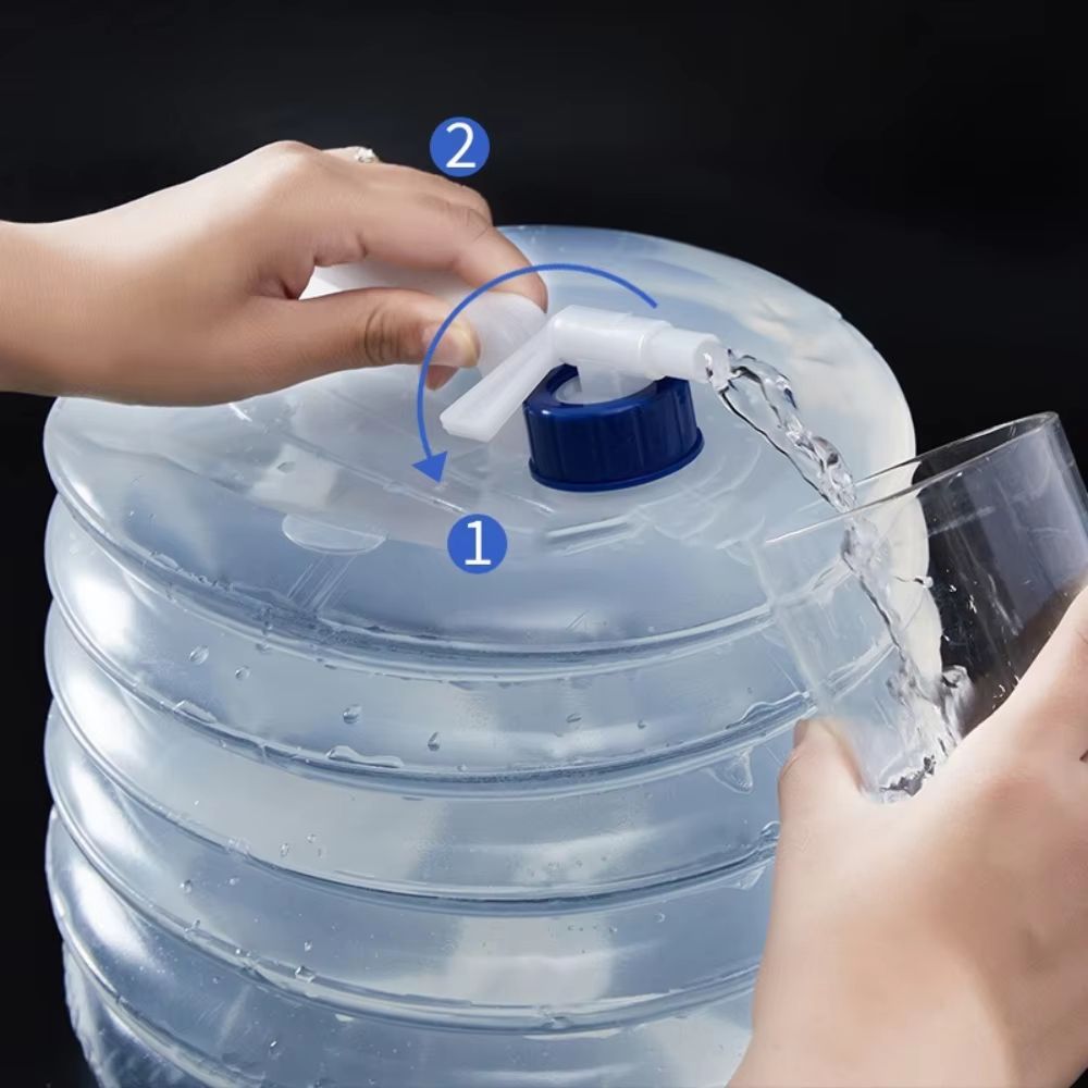 Outdoor Folding Water Container – 1.3, 2.6, 4 Gallons | Thickened Portable Car & Camping Water Storage Bucket