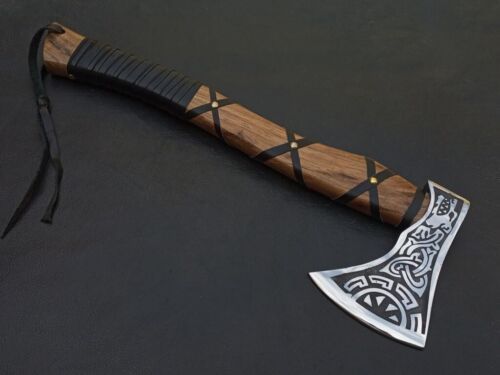 Engraved Hand-Forged Viking Axe | 16