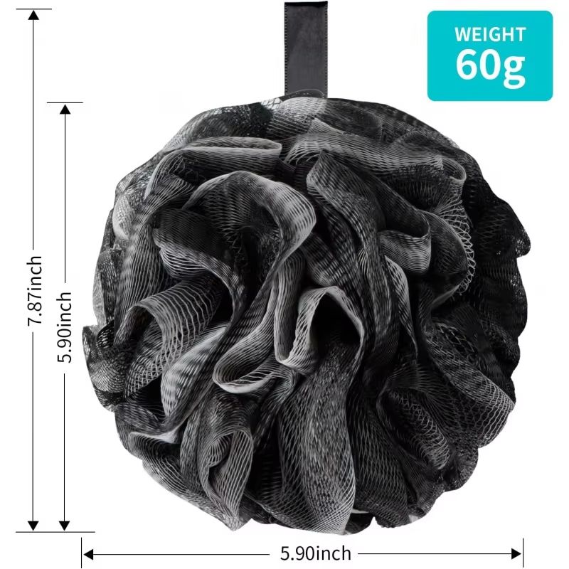 SilkGlow Soft-Mesh Bath Loofah Set (4-Pack) - Gentle Exfoliating Shower Sponges for Body & Back