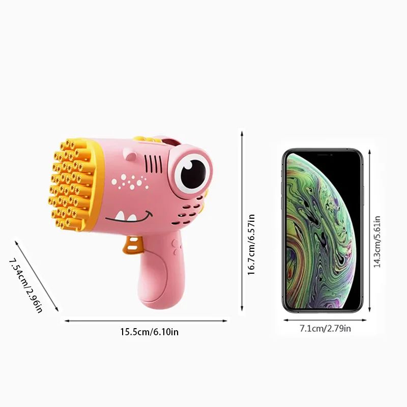 40 Hole Dinosaur Bubble Machine Electric Bubble Gun Toy for Kids, Outdoor Wedding Party Bubble Blower (No Bubble Liquid)