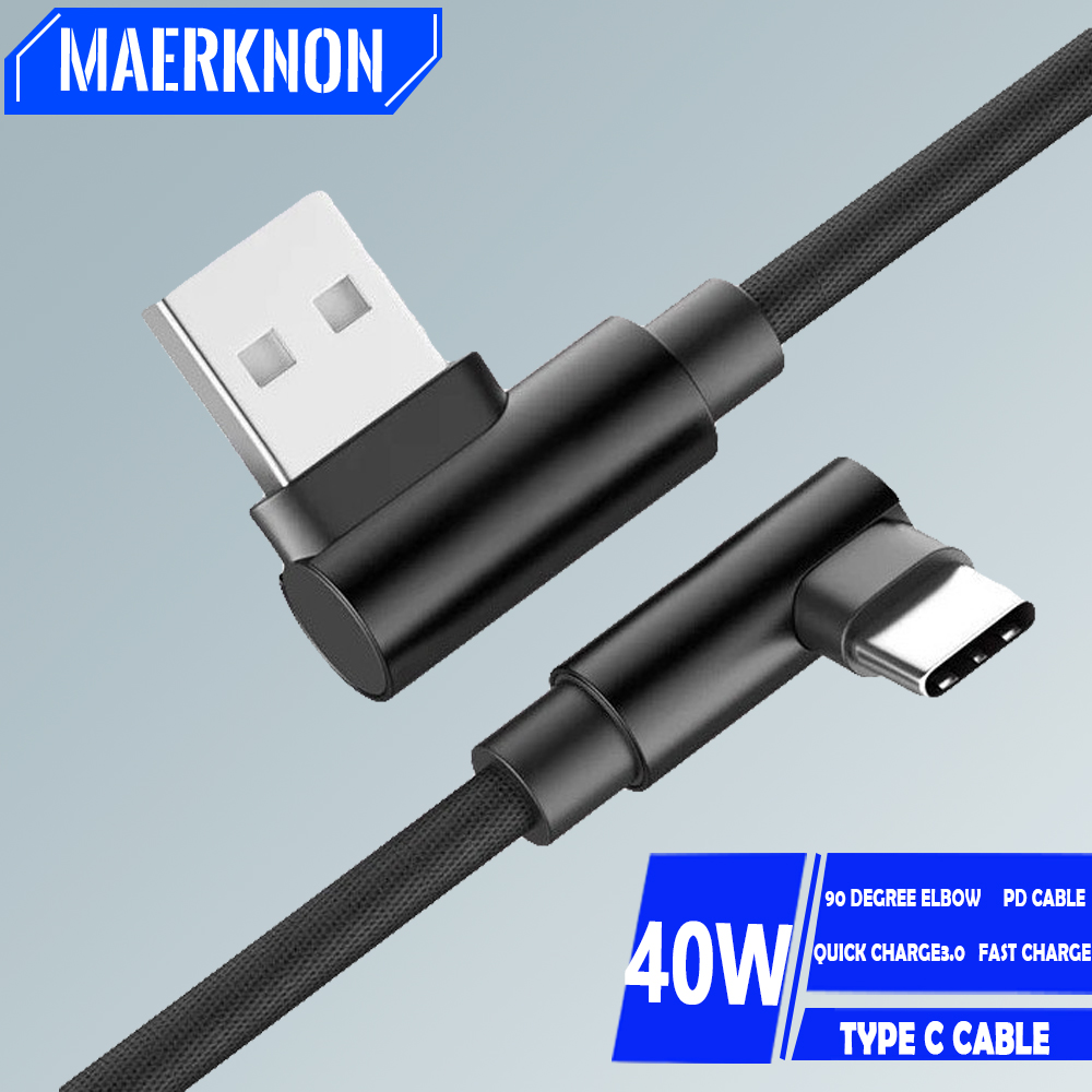 Fast Charge Type C USB Cable Elbow Data Cord PD Mobile Phone Cable