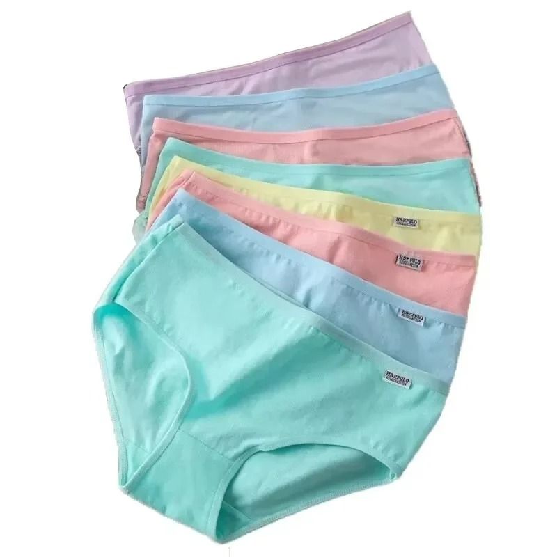 Womens Cotton Panties Set Breathable Plus Size Briefs Underwear