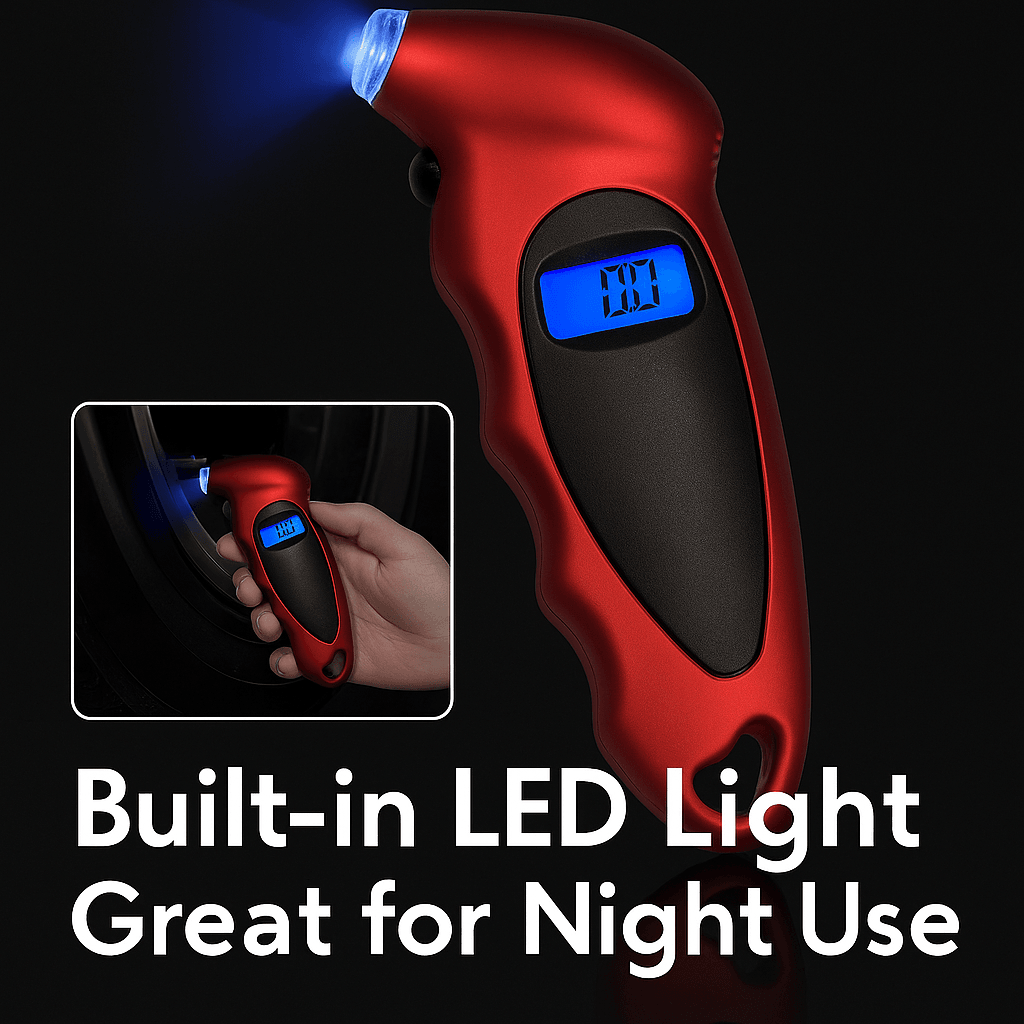 Digital Tire Pressure Gauge 150 PSI with Backlit LCD for Cars Trucks and Bikes