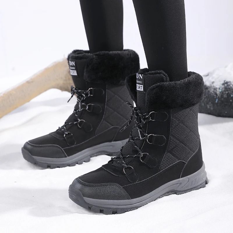 Womens Winter Snow Boots Warm Velvet Lined Non Slip Wide Toe Footwear
