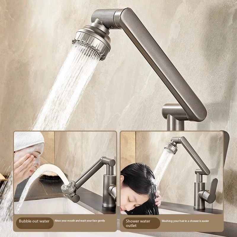 Brushed Nickel Swivel Kitchen Faucet Anti Splash Sink Mixer Tap Hot Cold Water Stainless Steel Bathroom Fixture