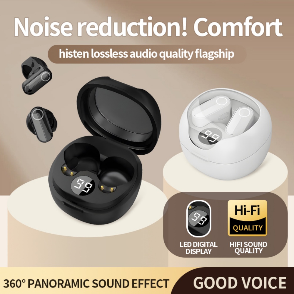 Bluetooth Wireless Headphones TWS Noise Cancelling Sport Earphones with Mic for Smartphones HiFi Stereo Gaming Heads