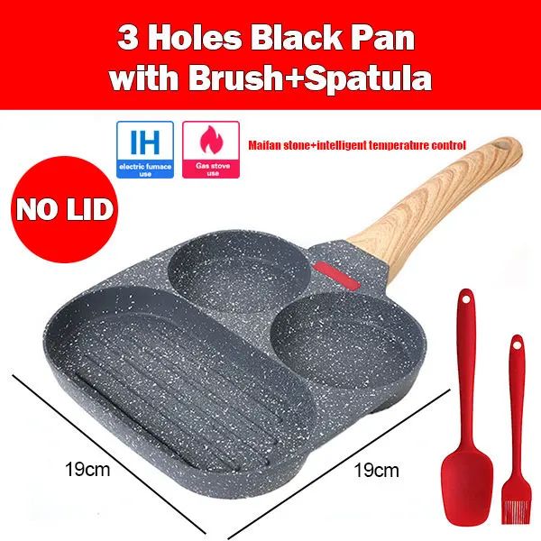 4-Cup Nonstick Omelet Egg Frying Pan with Lid – Thickened Breakfast Pancake Skillet