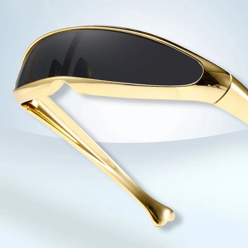 Futuristic Electroplated One Piece Sunglasses
