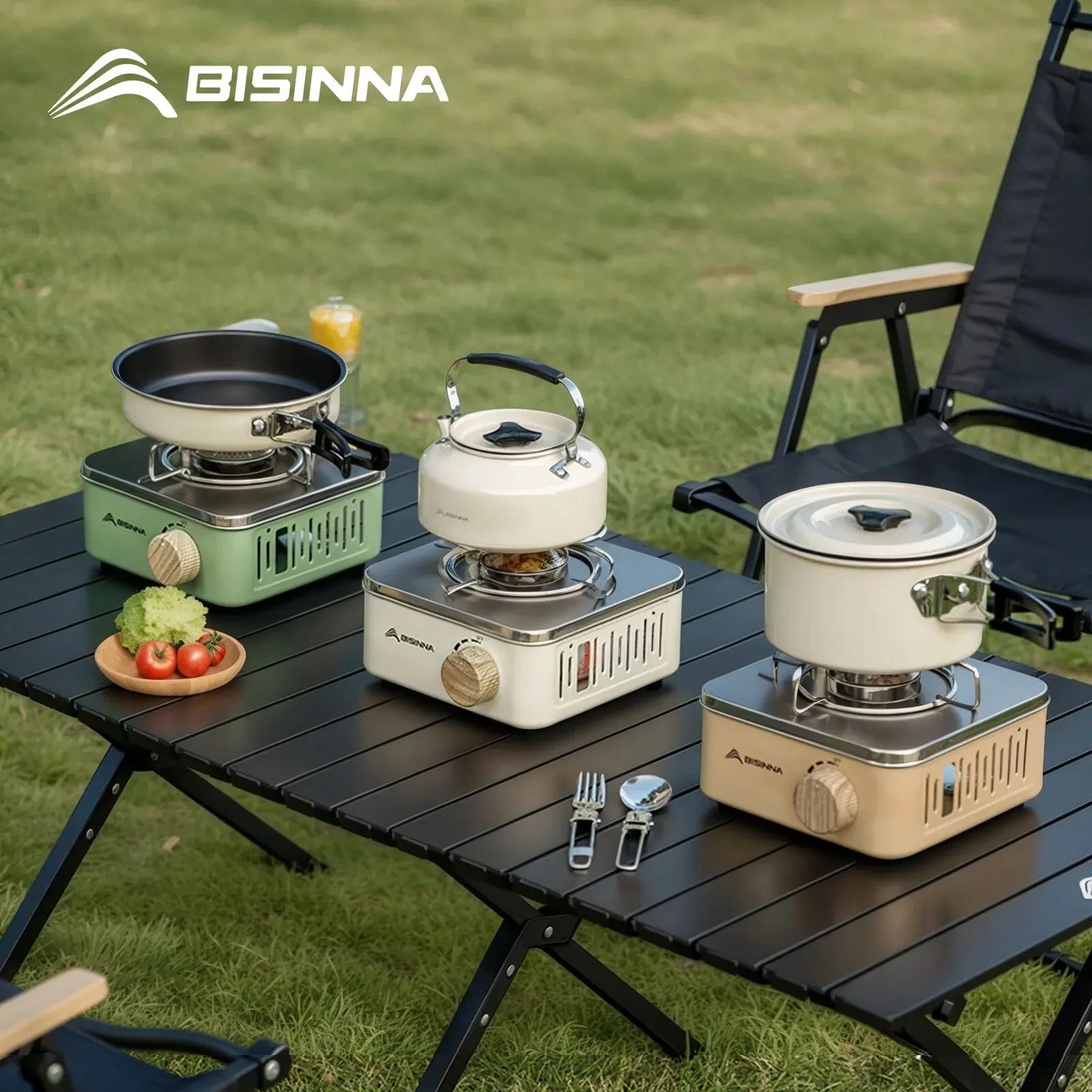 Camping Gas Stove with High Firepower, Portable Outdoor Gas Burner Cassette Furnace for Picnic & Camp Cooking