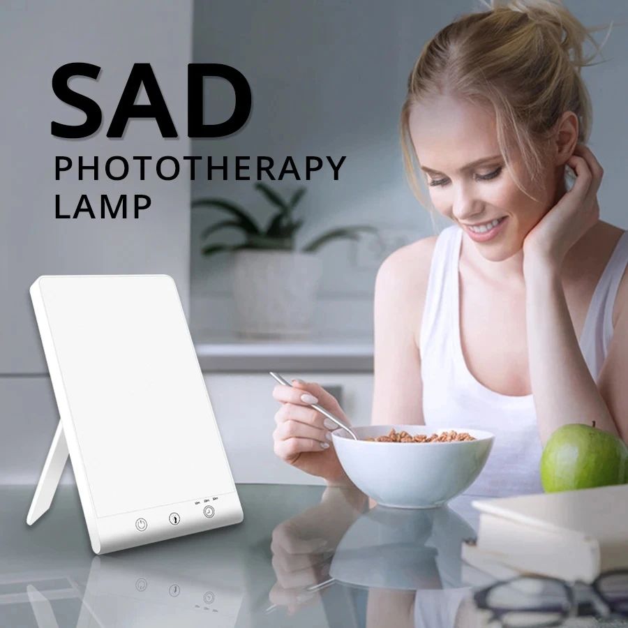 10,000 Lux SAD Light Therapy Lamp, Daylight Mood Booster 3200K, Touch Dimmable Winter Depression Light, Night Lamp