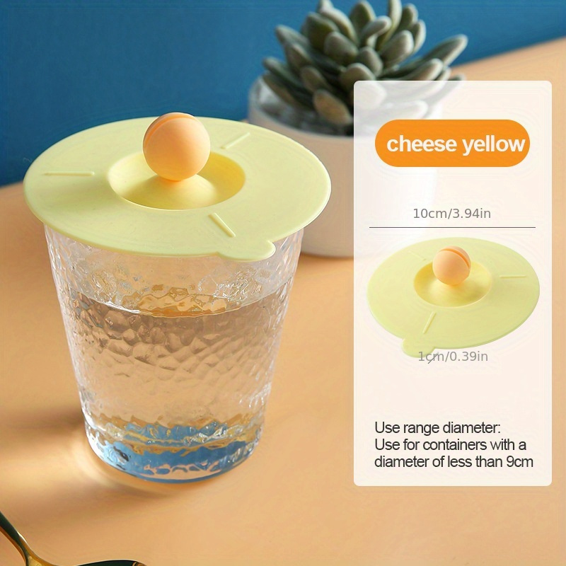 Round Heat-Resistant Lid Cover Non-toxic Silicone Universal Cup Lid with Spoon Holder