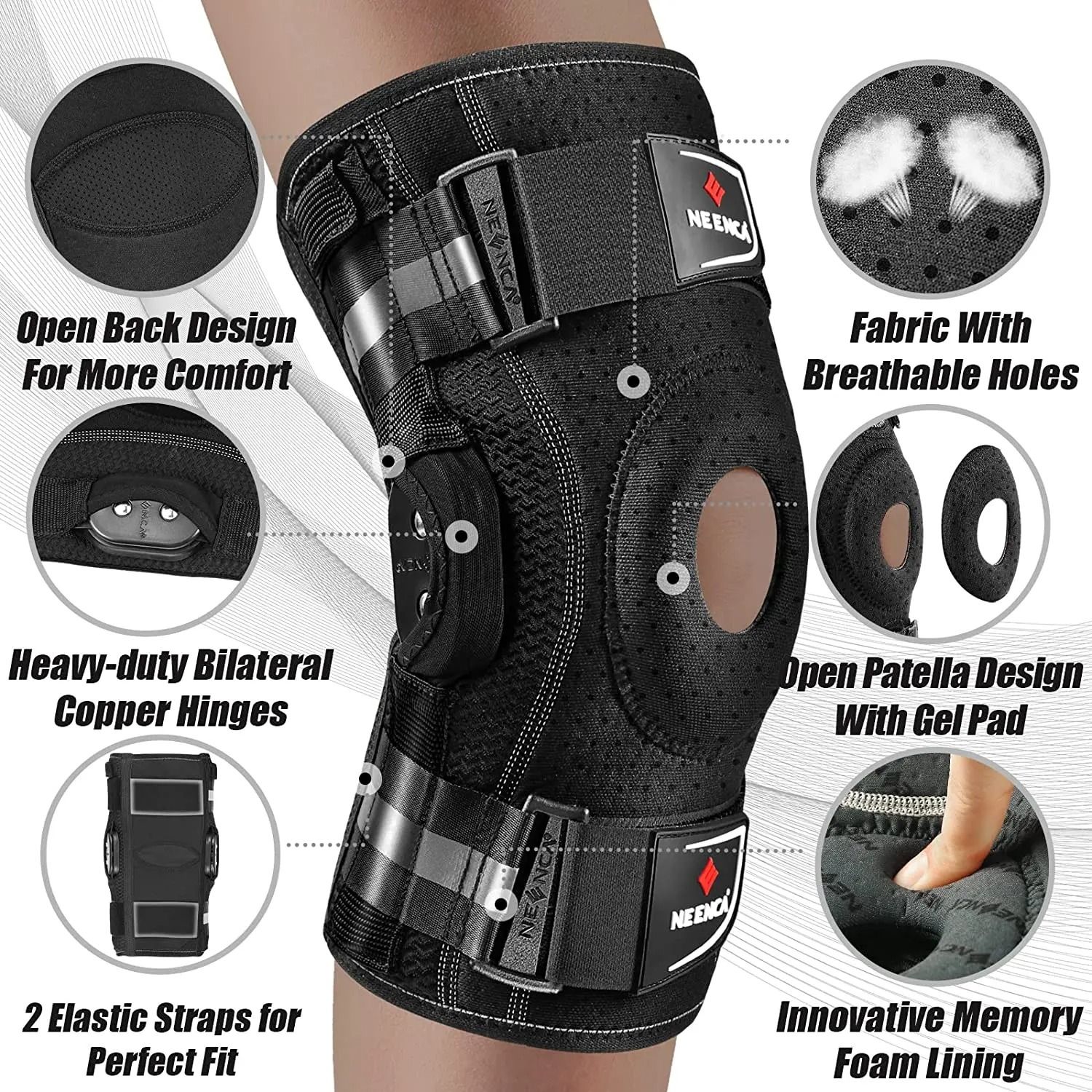Hinged Knee Brace for Joint Support and Pain Relief