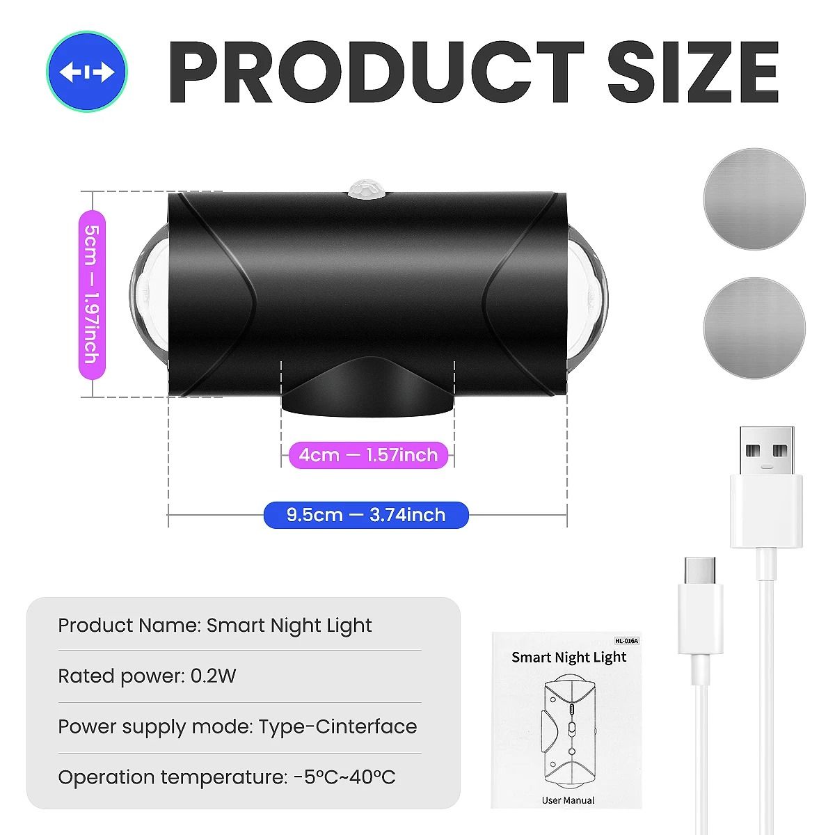Rechargeable RGB Motion Sensor Night Light Set