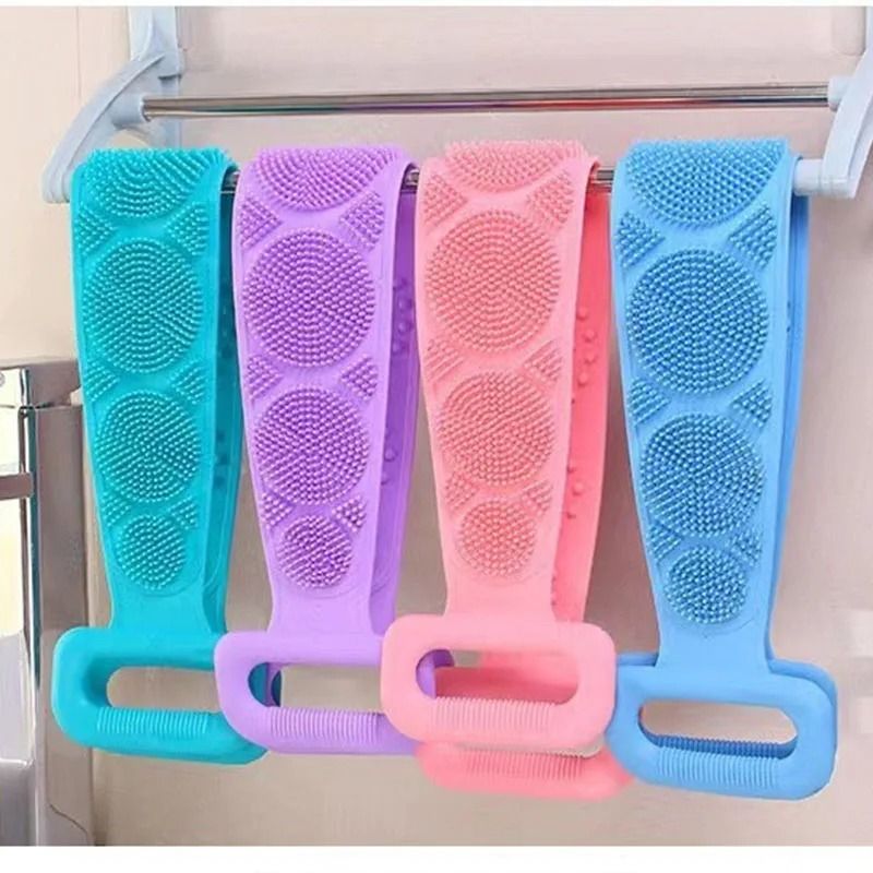 Silicone Bath Scrubber Belt for Shower and Body Exfoliation