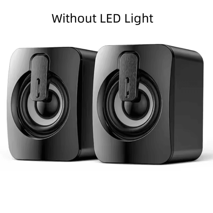 HIFI PC Stereo Speakers – USB Wired Computer Sound System with LED Light and Built-In Microphone
