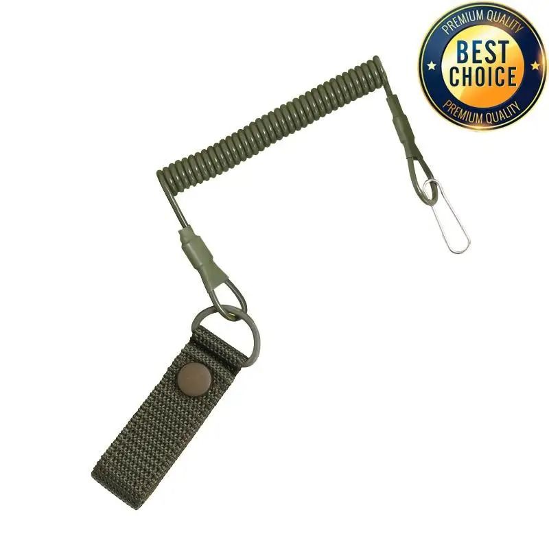 Tactical Anti Lost Elastic Lanyard Rope Spring Safety Strap