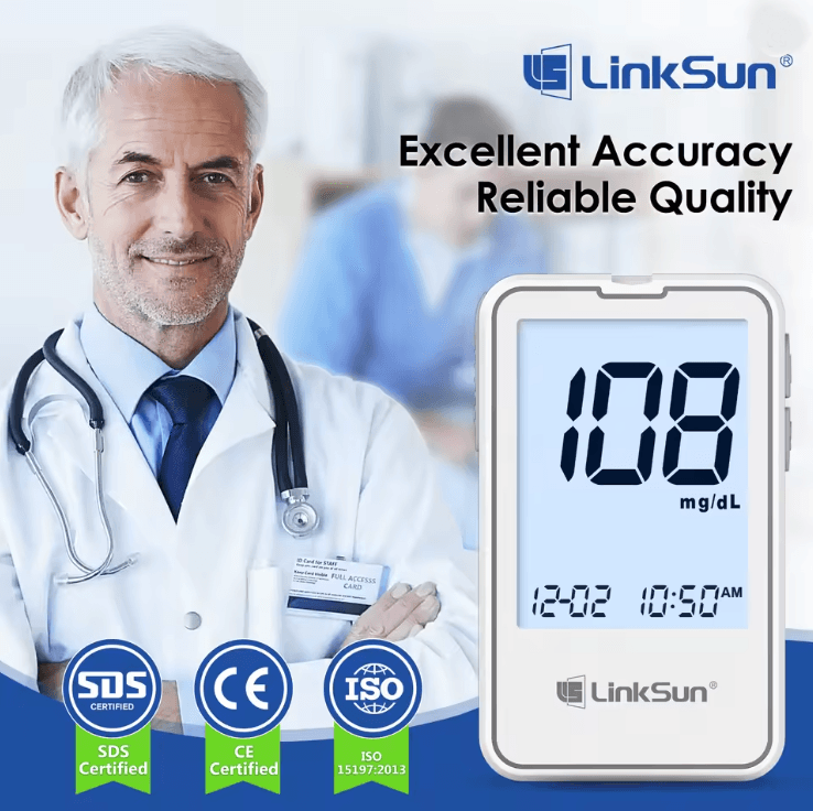 Linksun Blood Glucose Meter Kit with Digital Glucometer for Diabetes Testing