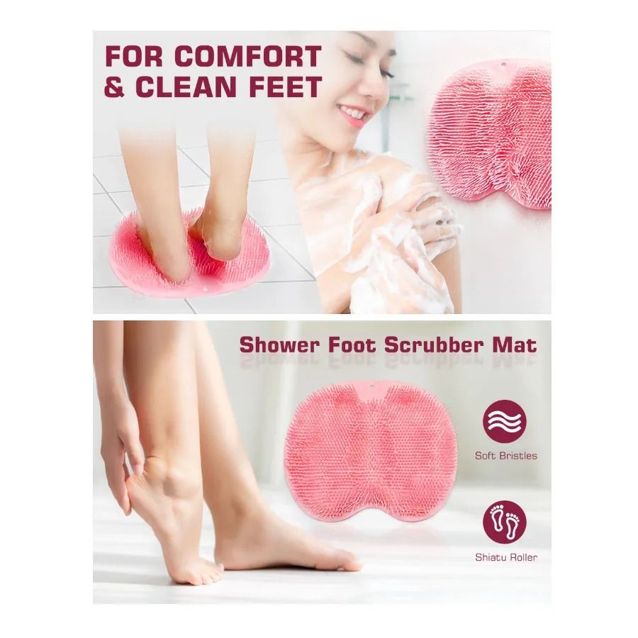 Shower Foot Scrubber Mat Back Washer Exfoliating Bath Wash Pad