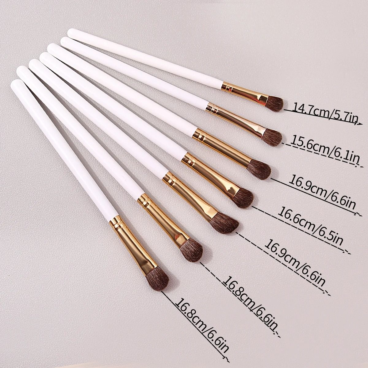 7Pcs Professional Eye Shadow Makeup Brush Set Natural Pony Hair Blending Smudge Shader Kit