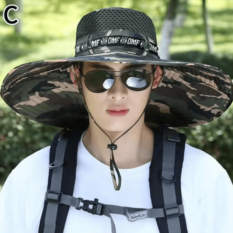 Wide Brim Sun Hat UV Protection Mesh Fishing Hat for Men and Women Outdoor Beach Hiking Cap