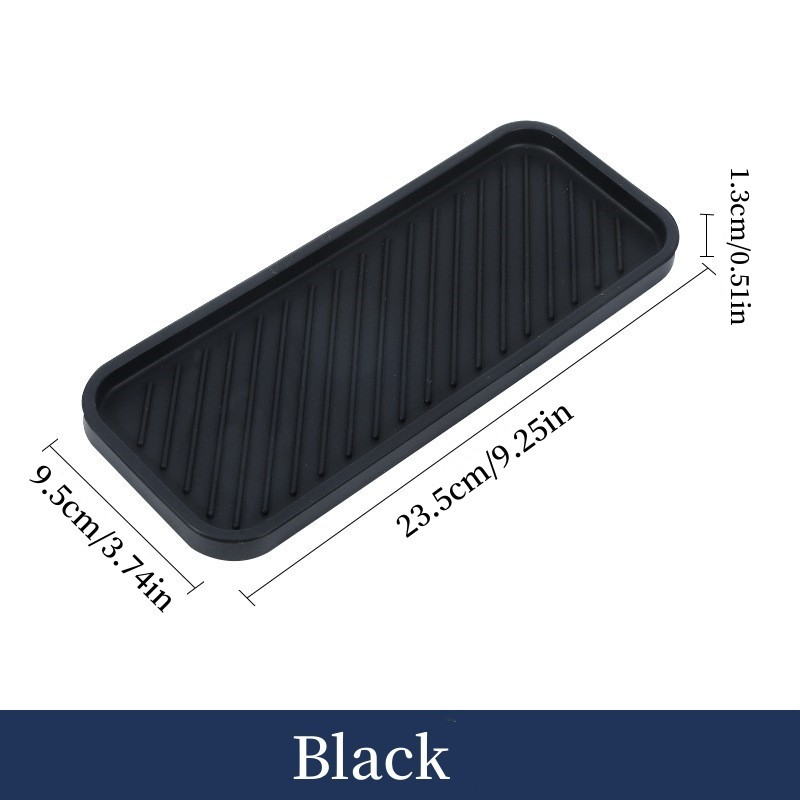 Silicone Sink Tray Self Draining Soap Dispenser and Sponge Holder