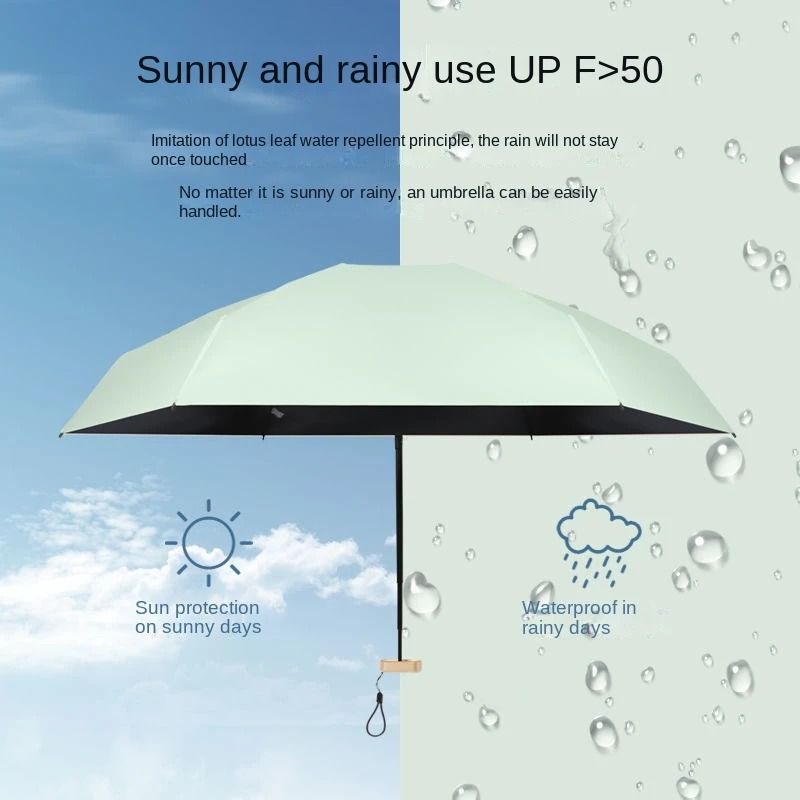 Mini Pocket Umbrella UV Protection Compact Folding Sun and Rain Parasol